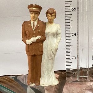 Vintage 1940s bisque wedding cake topper